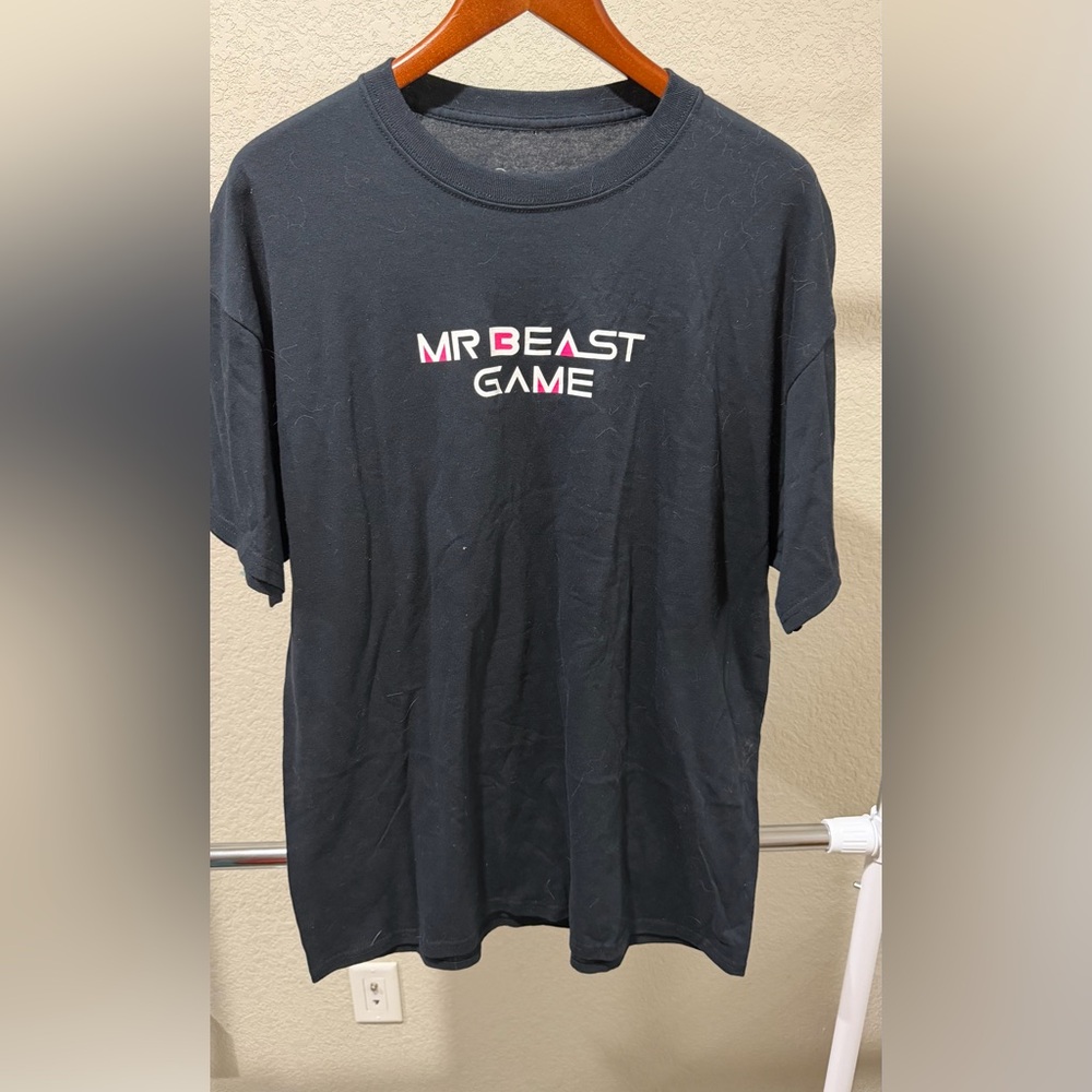 Mr Beast Game, Let The Games Begin, Black T-shirt. XL